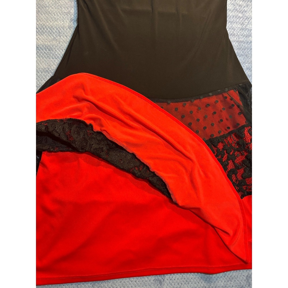 Joseph Ribkoff Cocktail Dress Women's Black Red Excellent Spanish Tiered Lace 6 - Picture 7 of 7